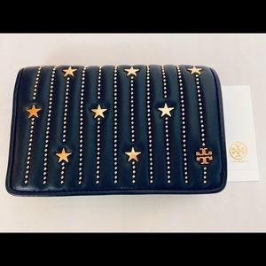 Tory Burch Fleming Star Stud Medium Leather Wallet